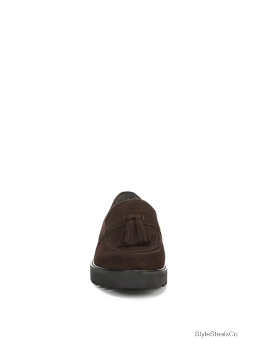 Suede Loafer with Tassel Detail and Lug Sole